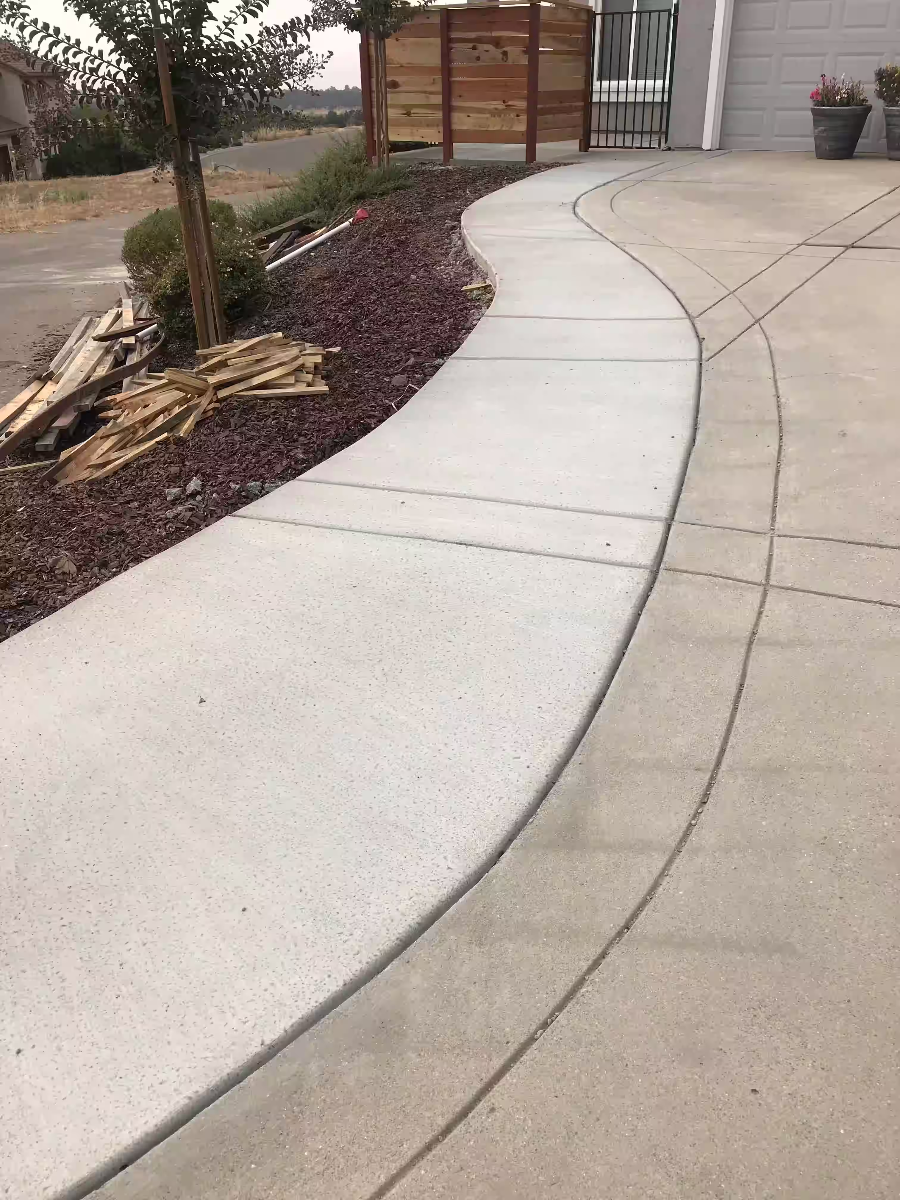 Expanded driveway and walkways