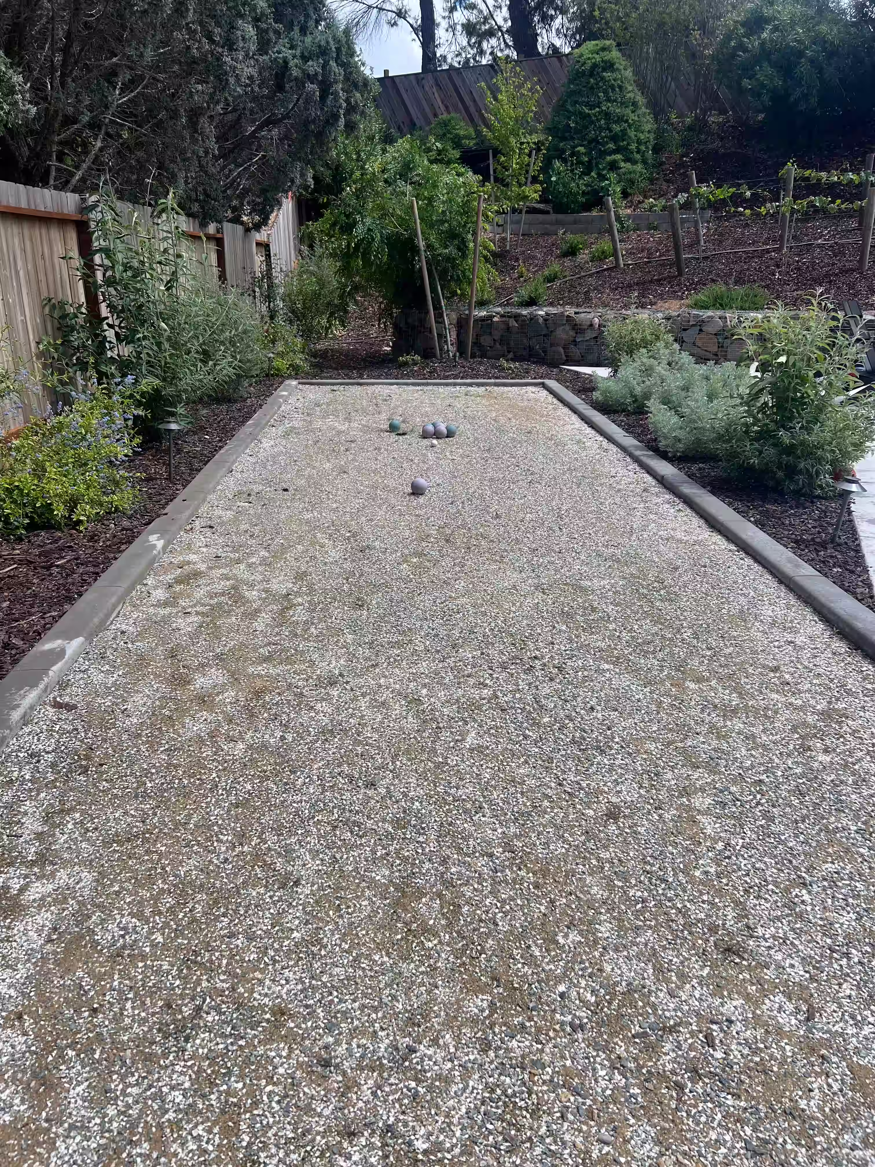 Bocce ball courts to entertain guests