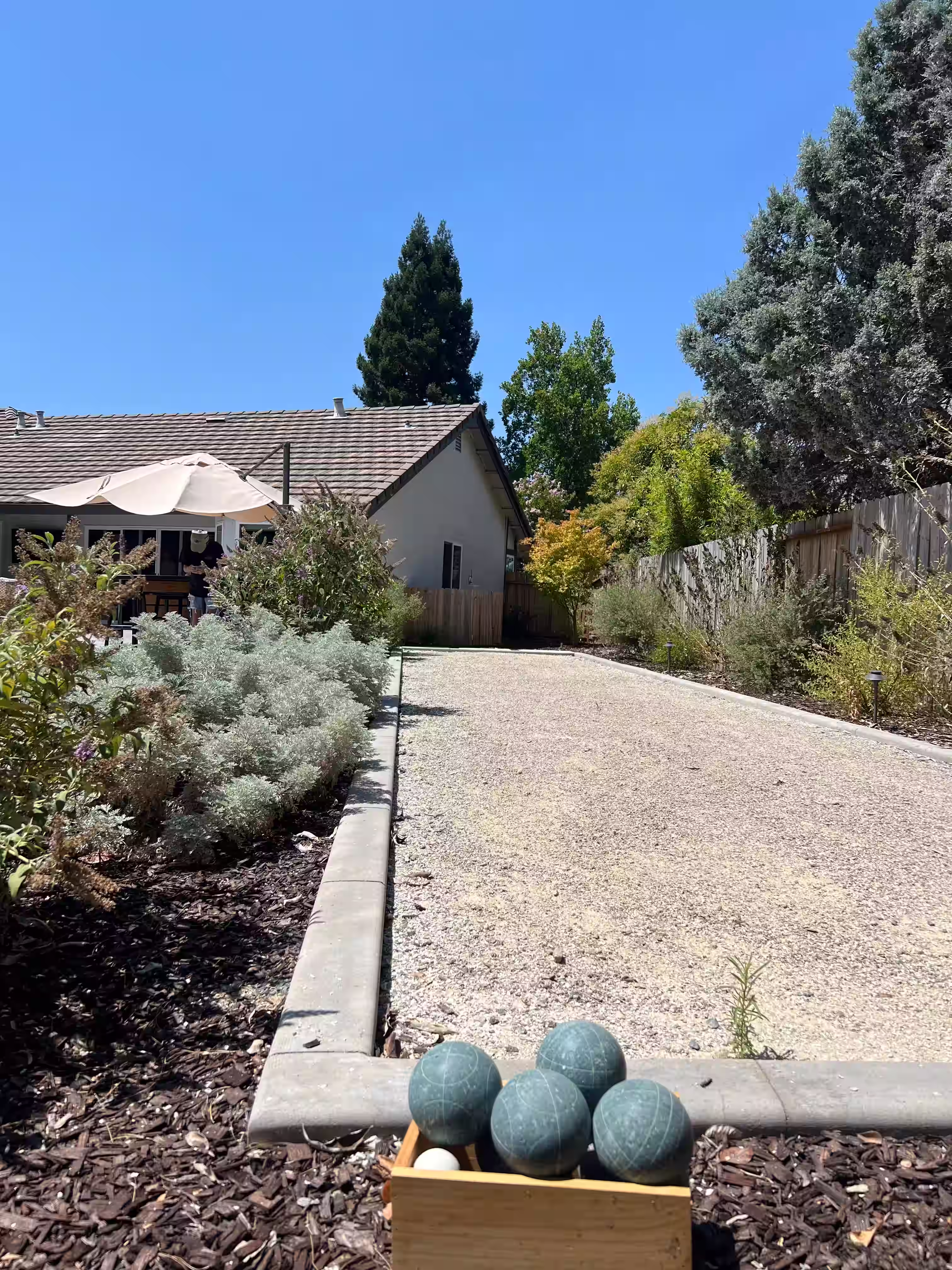 Bocce ball court integrated with the landscape