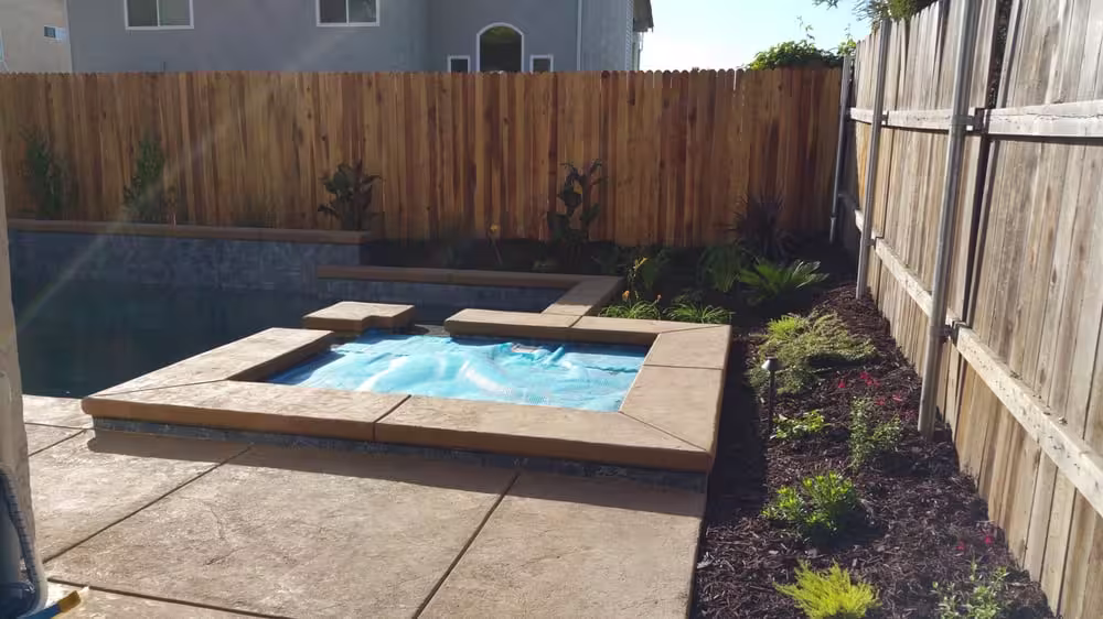 Resort-style pool patio and landscaping